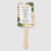 Éventail Mariage Gold Foil & Green Palm Leaf Beach (Dos)