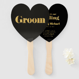 Éventail Mariage Golden Groom