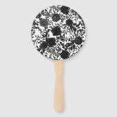 Éventail Mariage gothique Rose noir blanc (Dos)