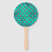 Éventail Mariage gothique turquoise et or Floral (Dos)