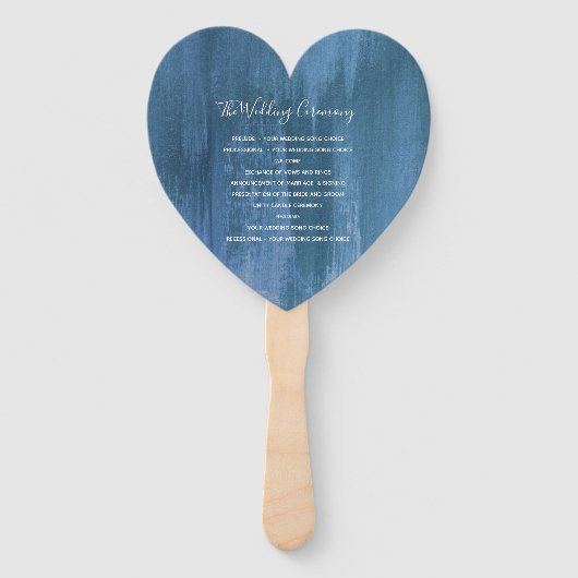 Éventail Mariage gris bleu moderne teinté fans de programme (Dos)