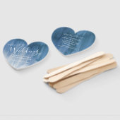 Éventail Mariage gris bleu moderne teinté fans de programme (Non-assemblé)