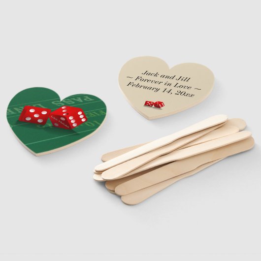 Éventail Mariage Heart Keepsaké - Las Vegas Dice on Craps (Non-assemblé)