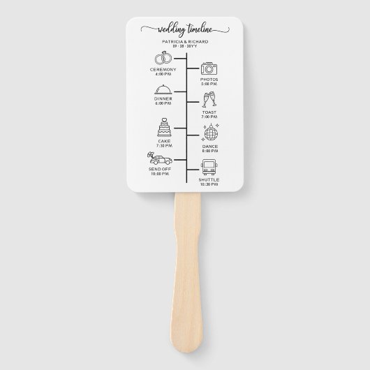 Éventail Mariage Icon Icon Chic Script Wedding Programme (Devant)