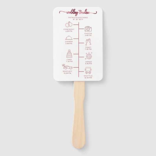 Éventail Mariage Icon Icon Chic Script Wedding Programme (Devant)