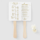 Éventail Mariage Itinéraire Icon Chic Script Mariage Bienve (Devant et derrière)