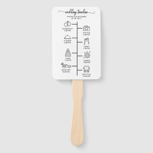 Éventail Mariage Itinéraire Icon Chic Script Mariage Bienve (Devant)