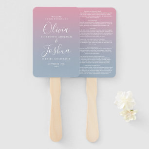 Éventail Mariage Juif Rose Et Bleu Poussiéreux Ombre