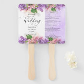 Éventail Mariage Lilac Fleurs violettes et roses (Devant et derrière)