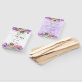 Éventail Mariage Lilac Fleurs violettes et roses (Non-assemblé)