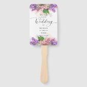 Éventail Mariage Lilac Fleurs violettes et roses (Devant)