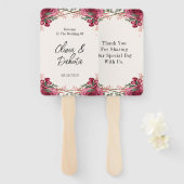 Éventail Mariage Merci géométrique Rose poussiéreux (Devant et derrière)