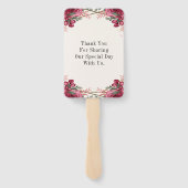 Éventail Mariage Merci géométrique Rose poussiéreux (Dos)