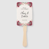 Éventail Mariage Merci géométrique Rose poussiéreux (Devant)