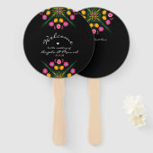 Éventail Mariage mexicain Bienvenue papillon floral (Devant et derrière)
