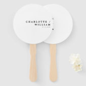 Éventail Mariage minimaliste de typographie moderne chic (Devant et derrière)