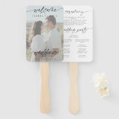 Éventail Mariage minimaliste moderne Accueil | Photo blanch (Devant et derrière)