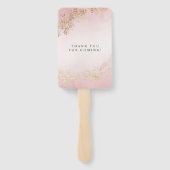 Éventail Mariage moderne Luxe Gold Flecks Blush Rose Mist (Dos)