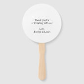 Éventail Mariage Moderne Noir et Blanc Gras (Dos)