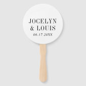 Éventail Mariage Moderne Noir et Blanc Gras (Devant)