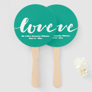 Éventail Mariage Monogram Love Modern Handwriting