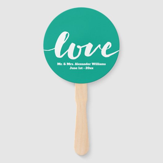 Éventail Mariage Monogram Love Modern Handwriting (Devant)