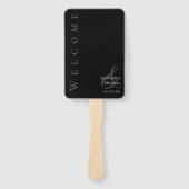 Éventail Mariage noir et blanc moderne (Devant)