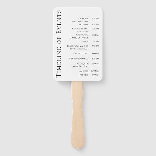 Éventail Mariage noir et blanc moderne (Dos)