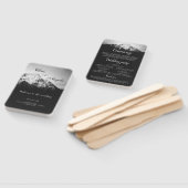 Éventail Mariage noir et blanc sous les montagnes (Non-assemblé)