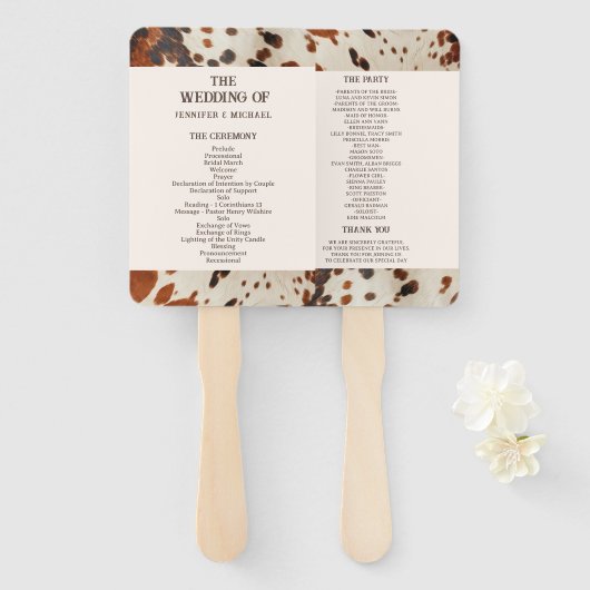 Éventail Mariage occidental Mariage (Devant et derrière)