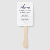 Éventail Mariage Ordre des événements Chronologie Chic Navy (Devant)