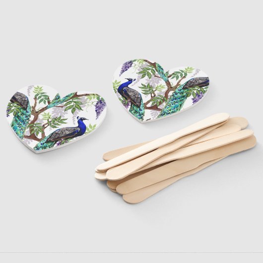 Éventail Mariage Peacock (Non-assemblé)