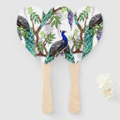 Éventail Mariage Peacock (Devant et derrière)