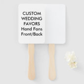 Éventail Mariage Personnalisé FANS MAIN - RECTANGLE BLANC (Devant et derrière)