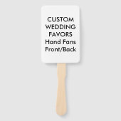 Éventail Mariage Personnalisé FANS MAIN - RECTANGLE BLANC (Devant)