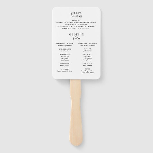 Éventail Mariage photo tout simplement minime (Dos)