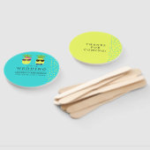 Éventail Mariage plage d'été turquoise et citron Faveur (Non-assemblé)