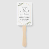 Éventail Mariage Programme-Moderne Or & Foliage Cadre (Dos)