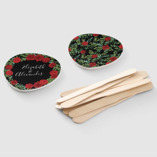 Éventail Mariage Red Rose (Non-assemblé)