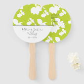 Éventail Mariage Rond Silhouette Citron Lime Verte (Devant et derrière)