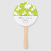 Éventail Mariage Rond Silhouette Citron Lime Verte (Devant)