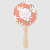 Éventail Mariage Rond Silo de Feuilles de Corail Clair Mode (Dos)