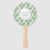 Éventail Mariage Rond sur la Plage de Palmiers Paradis Trop (Devant)