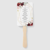 Éventail Mariage Rose Blush Rose & Bourgogne Ensemble de ve (Dos)