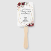 Éventail Mariage Rose Blush Rose & Bourgogne Ensemble de ve (Devant)