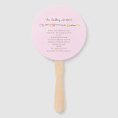 Éventail Mariage rose boho plume et perles fans du programm (Dos)