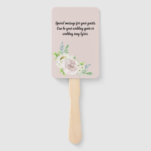 Éventail Mariage Rose d'aquarelle de couleur douce Mauve de (Dos)