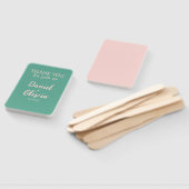 Éventail Mariage rose et vert ondulé (Non-assemblé)