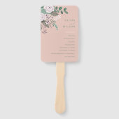 Éventail Mariage rose floral Ensemble de ventilateurs (Devant)