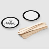 Éventail Mariage Rose noir Calligraphie (Non-assemblé)